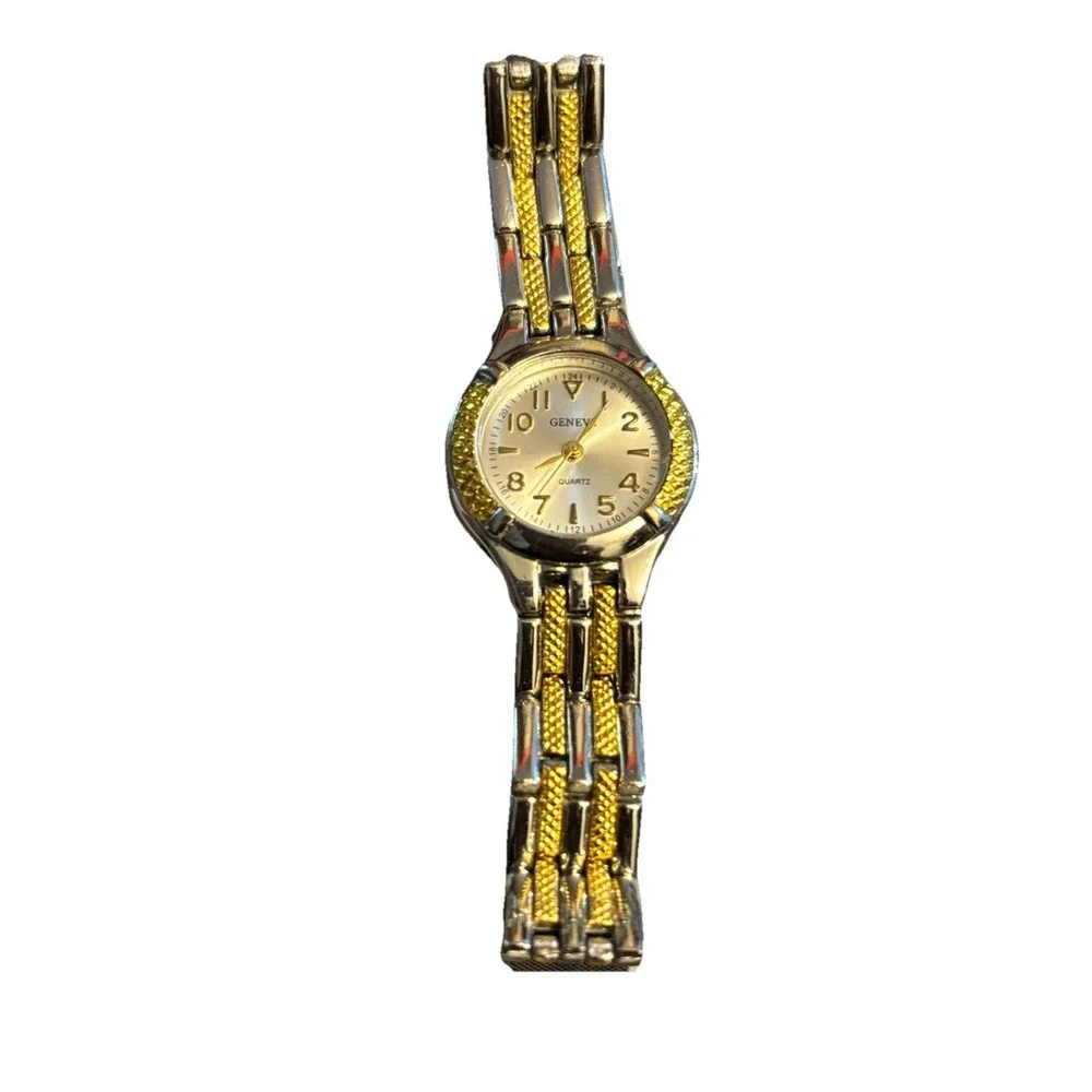 Geneva Vtg Gold & Silver Quartz‎ Analog Women's Slim Watch, Requires New Battery